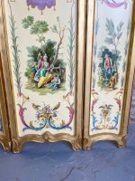 Antiikkinen kolmiosainen puinen tilanjakaja, chinoiserie- ja singerie-maalauksin (3230) - Image 10