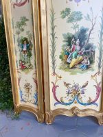Antiikkinen kolmiosainen puinen tilanjakaja, chinoiserie- ja singerie-maalauksin (3230) - Image 11