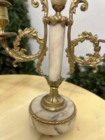 2 Chandeliers Français Louis XV / Louis XVI avec Marbre, Petite Taille (4486) – Image 8