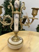 2 Chandeliers Français Louis XV / Louis XVI avec Marbre, Petite Taille (4486) – Image 7