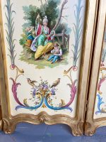 Antiikkinen kolmiosainen puinen tilanjakaja, chinoiserie- ja singerie-maalauksin (3230) - Image 13