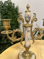 2 Chandeliers Français Louis XV / Louis XVI avec Marbre, Petite Taille (4486) – Image 3