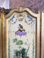 Antiikkinen kolmiosainen puinen tilanjakaja, chinoiserie- ja singerie-maalauksin (3230) - Image 14