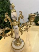 2 Chandeliers Français Louis XV / Louis XVI avec Marbre, Petite Taille (4486) – Image 5
