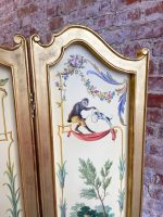 Antiikkinen kolmiosainen puinen tilanjakaja, chinoiserie- ja singerie-maalauksin (3230) - Image 22