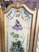 Antiikkinen kolmiosainen puinen tilanjakaja, chinoiserie- ja singerie-maalauksin (3230) - Image 17