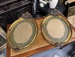 Antique pair of French oval gilt wood frames Paul Degrandsart Paris