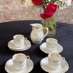 antique limoges porcelain tea coffee set for 4 persons white and gold delvaux paris