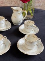 Antīks "Limoges" porcelāna komplekts 4 personām — Delvaux Paris (Antique "Limoges" porcelain set with gold decor from Paris) (7052) - Image 3