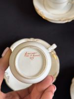 Antīks "Limoges" porcelāna komplekts 4 personām — Delvaux Paris (Antique "Limoges" porcelain set with gold decor from Paris) (7052) - Image 12