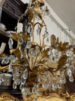 vidēji liela izmēra lustra ar kristāliņiem, 8 spuldzes (5958) - Image 9