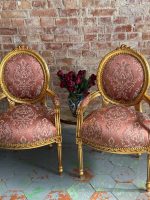 Armchairs with Armrests, Pink Fabric, Comfortable and Stable, 2 Available (6440) - Image 2