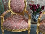 Armchairs with Armrests, Pink Fabric, Comfortable and Stable, 2 Available (6440) - Image 12