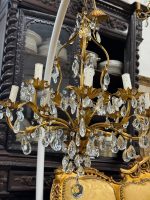 vidēji liela izmēra lustra ar kristāliņiem, 8 spuldzes (5958) - Image 3