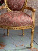 Armchairs with Armrests, Pink Fabric, Comfortable and Stable, 2 Available (6440) - Image 14