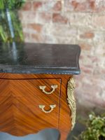 Oak Bedside Table, Small Chest of Drawers with Marble Top and Bronze Details (2915) - Image 7