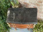 Oak Bedside Table, Small Chest of Drawers with Marble Top and Bronze Details (2915) - Image 9