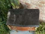 Oak Bedside Table, Small Chest of Drawers with Marble Top and Bronze Details (2915) - Image 10