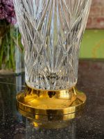 Antique Val Saint Lambert crystal vase on gilded base (6741) - Image 7