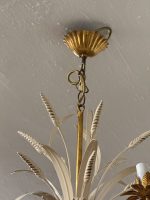 griestu lampa ar vārpām, krēmkrāsā/zelta krāsā, 3 spuldzes, maza izmēra, viegla pēc svara (5957) - Image 7