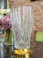 Antique Val Saint Lambert crystal vase on gilded base (6741) - Image 2