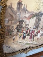 Žanra glezna ar pilsētas skatu — Luija XV stilā (Antique Genre Painting Framed French Street Scene in Louis XV Style) (7020) - Image 14