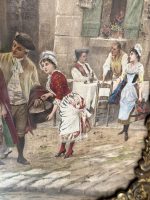 Žanra glezna ar pilsētas skatu — Luija XV stilā (Antique Genre Painting Framed French Street Scene in Louis XV Style) (7020) - Image 16