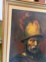 Glezna "Vīrs ar zelta ķiveri" (pēc Rembranta) — baroka stilā (Oil Painting Man in a Golden Helmet after Rembrandt) (7017) - Image 2