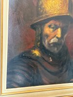 Glezna "Vīrs ar zelta ķiveri" (pēc Rembranta) — baroka stilā (Oil Painting Man in a Golden Helmet after Rembrandt) (7017) - Image 3