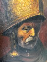 Glezna "Vīrs ar zelta ķiveri" (pēc Rembranta) — baroka stilā (Oil Painting Man in a Golden Helmet after Rembrandt) (7017) - Image 5