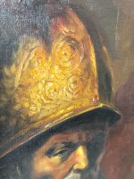 Glezna "Vīrs ar zelta ķiveri" (pēc Rembranta) — baroka stilā (Oil Painting Man in a Golden Helmet after Rembrandt) (7017) - Image 8