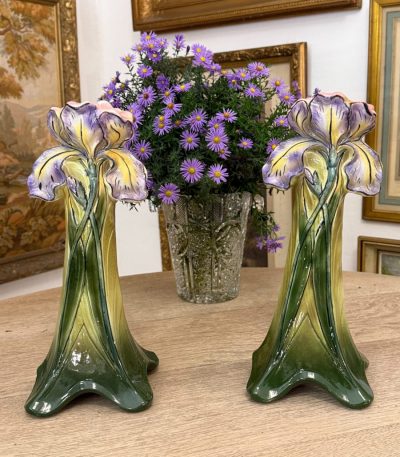 Luksuriøs Art Nouveau majolica vase par 'Iris' - Bøhmen/Teplitz