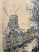 Liela mākslas gravīra ar lauku ainavu un dzirnavām — reālisma stilā (Large Art Engraving with Rural Landscape and Windmill in Realism Style) (7018) - Image 10