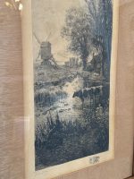 Liela mākslas gravīra ar lauku ainavu un dzirnavām — reālisma stilā (Large Art Engraving with Rural Landscape and Windmill in Realism Style) (7018) - Image 4