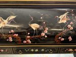 Secrétaire cylindre ancien laque japonaise avec grues et sakura, view 10