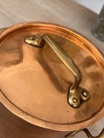 Autentisks antīks franču kapara katls ar vāku un misiņa rokturiem (antique french copper stockpot) (6204) - Image 5