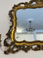 Bronzas/Zelta krāsas, koka spogulis, vidēji liela izmēra (3904) - Image 9