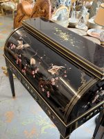 Secrétaire cylindre ancien laque japonaise avec grues et sakura, view 4