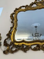 Bronzas/Zelta krāsas, koka spogulis, vidēji liela izmēra (3904) - Image 8