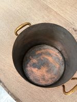 Autentisks antīks franču kapara katls ar vāku un misiņa rokturiem (antique french copper stockpot) (6204) - Image 10