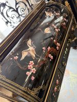 Secrétaire cylindre ancien laque japonaise avec grues et sakura, view 11