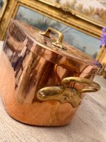 Masīvs kapara zivju katls ar vāku un misiņa rokturiem — vēsturiskā virtuves historisma stilā, (Heavy Copper Fish Kettle with Lid and Brass Handles — Kitchen Historism Style) (6191) - Image 9