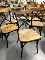 Stabili, ērti koka krēsli ar metālu, pieejami 6 gab (3809) - Image 3