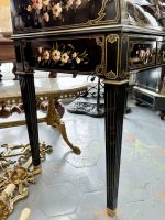 Secrétaire à cylindre antique laqué noir style Chinoiserie avec grues et pin - Japonisme – Image 23
