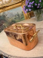Masīvs kapara zivju katls ar vāku un misiņa rokturiem — vēsturiskā virtuves historisma stilā, (Heavy Copper Fish Kettle with Lid and Brass Handles — Kitchen Historism Style) (6191) - Image 3