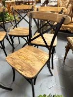 Stabili, ērti koka krēsli ar metālu, pieejami 6 gab (3809) - Image 5
