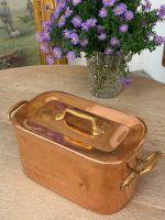 antique copper fish kettle with lid