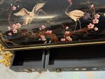Secrétaire cylindre ancien laque japonaise avec grues et sakura, view 18