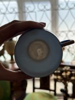 Japanese Lithophane Geisha Tea Set — Blue with Gold Cranes, Early 20th Century (6729) - Image 4