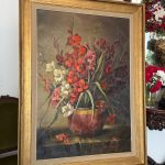 liela izmēra glezna ar gladiolām, vidēji viegla pēc svara (6999)